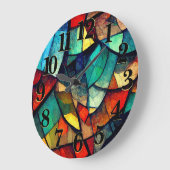 Kleurrijk Glas in lood Abstractie Grote Klok (Hoek)