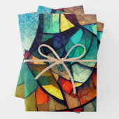 Kleurrijk Glas in lood Abstractie Inpakpapier Vel (In situ)