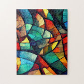 Kleurrijk Glas in lood Abstractie Legpuzzel (Verticaal)