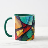 Kleurrijk Glas in lood Abstractie Mok (Links)