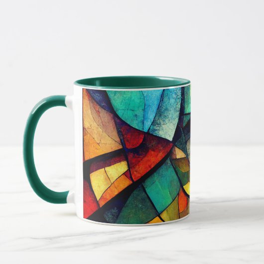 Kleurrijk Glas in lood Abstractie Mok (Links)