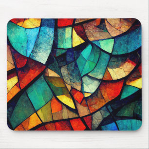 Kleurrijk Glas in lood Abstractie Muismat