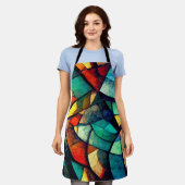 Kleurrijk Glas in lood Abstractie Schort (Gedragen)