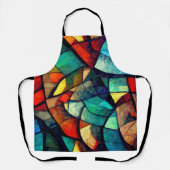 Kleurrijk Glas in lood Abstractie Schort (Voorkant)