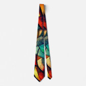 Kleurrijk Glas in lood Abstractie Stropdas (Voorkant)