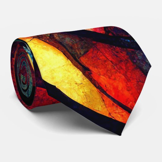 Kleurrijk Glas in lood Abstractie Stropdas (Opgerold)