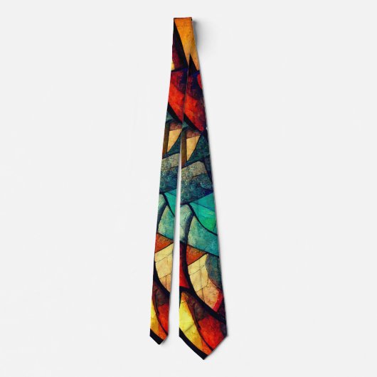 Kleurrijk Glas in lood Abstractie Stropdas (Achterkant)