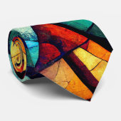 Kleurrijk Glas in lood Abstractie Stropdas (Opgerold)