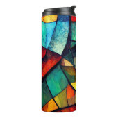 Kleurrijk Glas in lood Abstractie Thermosbeker (Gedraaid links)