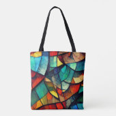 Kleurrijk Glas in lood Abstractie Tote Bag (Achterkant)