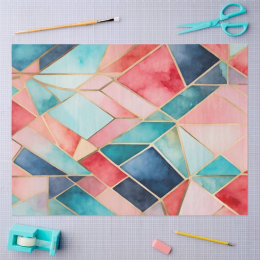 Kleurrijk Glas in lood Art Tissue Papier (Craft)