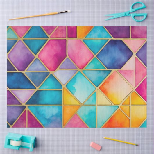 Kleurrijk Glas in lood Art Tissue Papier (Craft)