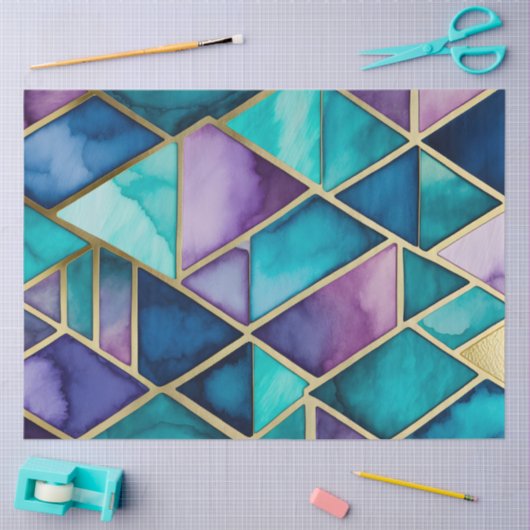 Kleurrijk Glas in lood Art Tissue Papier (Craft)