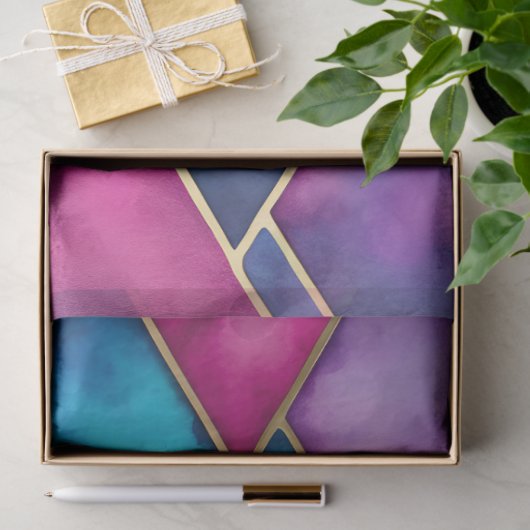 Kleurrijk Glas in lood Art Tissue Papier (Geschenk)