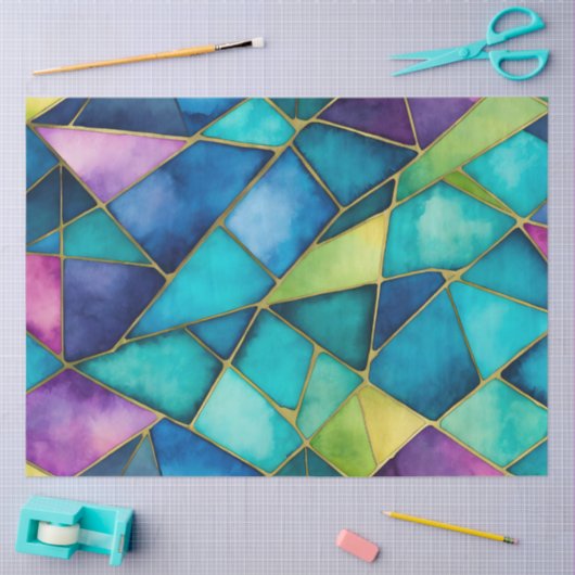 Kleurrijk Glas in lood Art Tissue Papier (Craft)