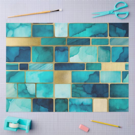 Kleurrijk Glas in lood Art Tissue Papier (Craft)