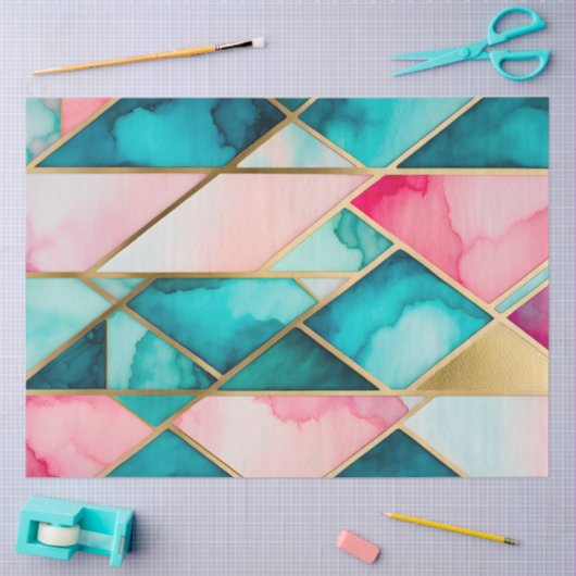 Kleurrijk Glas in lood Art Tissue Papier (Craft)