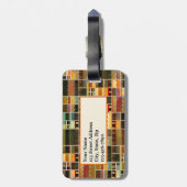 Kleurrijk Glas in lood geometrisch patroon Bagagelabel (Achterkant verticaal)