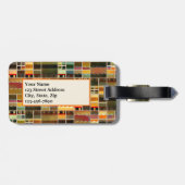 Kleurrijk Glas in lood geometrisch patroon Bagagelabel (Achterkant horizontaal)