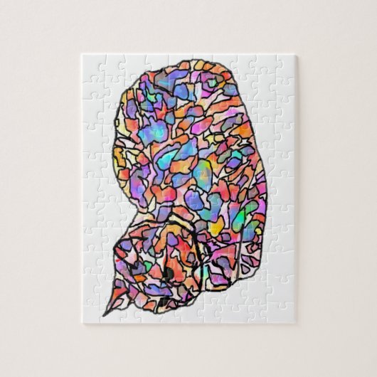 Kleurrijk Glas in lood Kat Puzzle Legpuzzel (Verticaal)