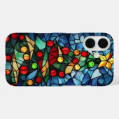 Kleurrijk Glas-in-Lood Kerstboom Case-Mate iPhone Case (Achterkant (horizontaal))