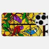 Kleurrijk Glas in lood Kunstwerk met Vogels Case-Mate iPhone Case (Achterkant (horizontaal))