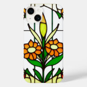 Kleurrijk Glas in lood met bloemen Case-Mate iPhone Case (Achterkant)