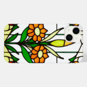 Kleurrijk Glas in lood met bloemen Case-Mate iPhone Case (Achterkant (horizontaal))