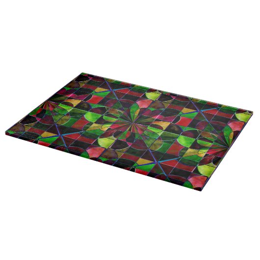 Kleurrijk Glas in lood Mosaic Glass Cutting Board Snijplank (Hoek)