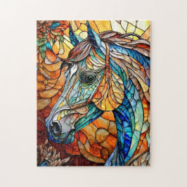Kleurrijk Glas-in-Lood Paard 25 Legpuzzel