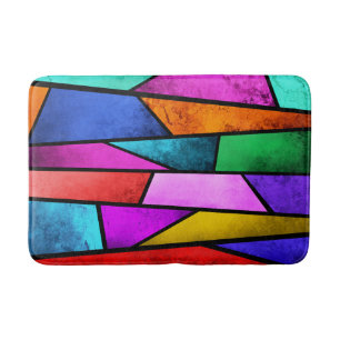 Kleurrijk Glas in lood Paars Blauw Blauwgroen Bath Badmat