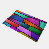 Kleurrijk Glas in lood Paars Blauw Blauwgroen Deur Deurmat (Schuin)