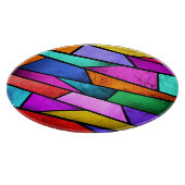 Kleurrijk Glas in lood Paars blauw snijbord Snijplank (Hoek)