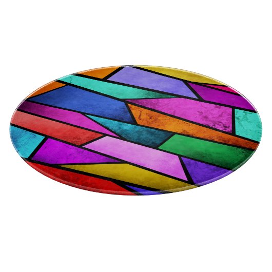 Kleurrijk Glas in lood Paars blauw snijbord Snijplank (Hoek)