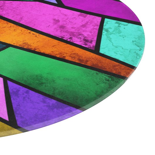 Kleurrijk Glas in lood Paars blauw snijbord Snijplank (Hoek)