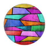 Kleurrijk Glas in lood Paars blauw snijbord Snijplank (Voorkant)