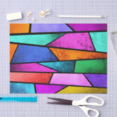 Kleurrijk Glas in lood Paars blauw weefselpapier Tissuepapier (Craft)