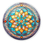 Kleurrijk Glas in lood Patroon Keramische Knop (Voorkant)