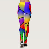 Kleurrijk Glas in lood rood, blauw, Paars, geel Leggings (Achterkant)