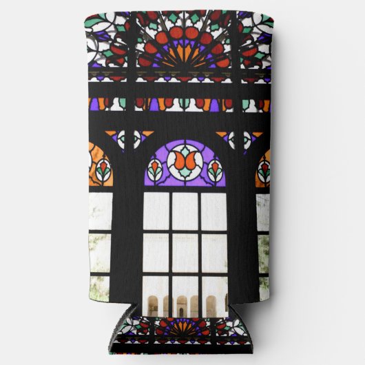 Kleurrijk Glas in lood Seltzer Blikjeskoeler (Voorkant)