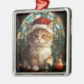 KLEURRIJK GLAS IN LOOD SINAASAPPEL TABBY KITTEN METALEN ORNAMENT (Links)