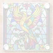 Kleurrijk Glas in lood Vogeldier Geïnspireerd Glazen Onderzetter (Achterkant)