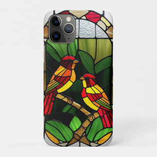 Kleurrijk glas-in-loodkunstwerk met vogels Case-Mate iPhone case