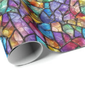 Kleurrijk Glazen in lood inpakpapier (Rol Hoek)