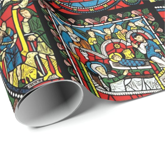 Kleurrijk Glazen in lood inpakpapier (Rol Hoek)