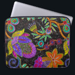 Kleurrijk glazen kralen Retro groot Floral ontwerp Laptop Sleeve<br><div class="desc">Kleurrijke glazen kralen retro floraal ontwerp. Beschikbaar op andere producten en op verzoek op alle door Zazzle aangeboden producten.</div>