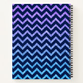 Kleurrijk Glitter Blauw Chevron Patroon Notitieboek (Achterkant)