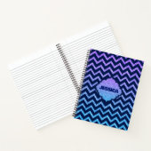 Kleurrijk Glitter Blauw Chevron Patroon Notitieboek (Binnen)