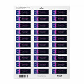 Kleurrijk Glitter Blauw Zigzag Chevron Patroon Etiket (Full Sheet)