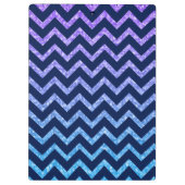 Kleurrijk Glitter Blauw Zigzag Chevron Patroon Klembord (Achterkant)